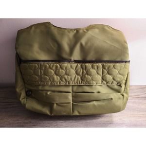 Baggallini Mosey Quilted Green 3-Section Insulated Shoulder Diaper Bag